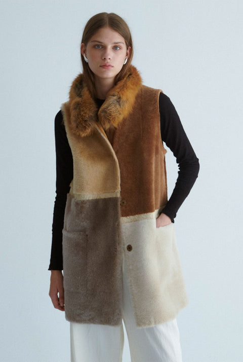 Chaleco multicolor camel