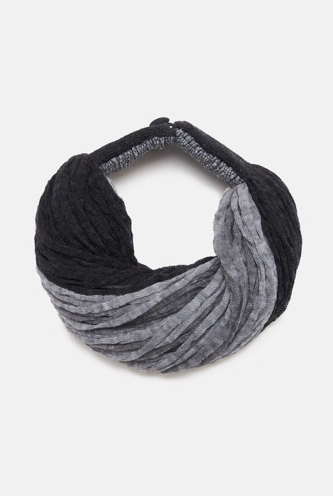 Collar de Lana Bicolor negro y gris