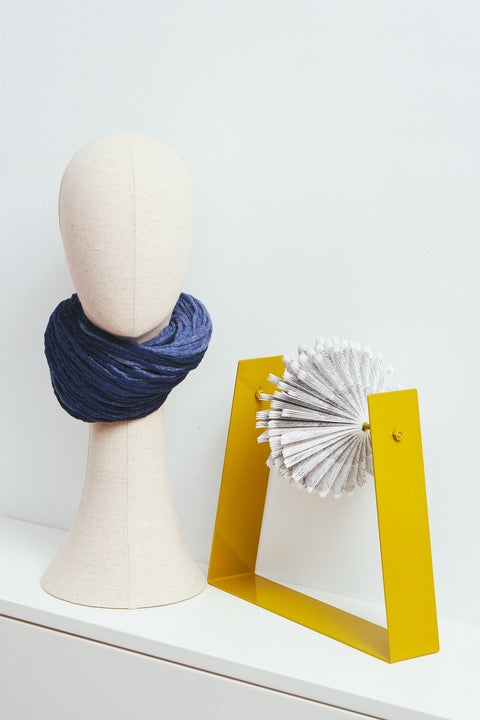 Collar Lana Bicolor azul vaquero y azul marino