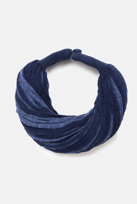 Collar Lana Bicolor azul vaquero y azul marino