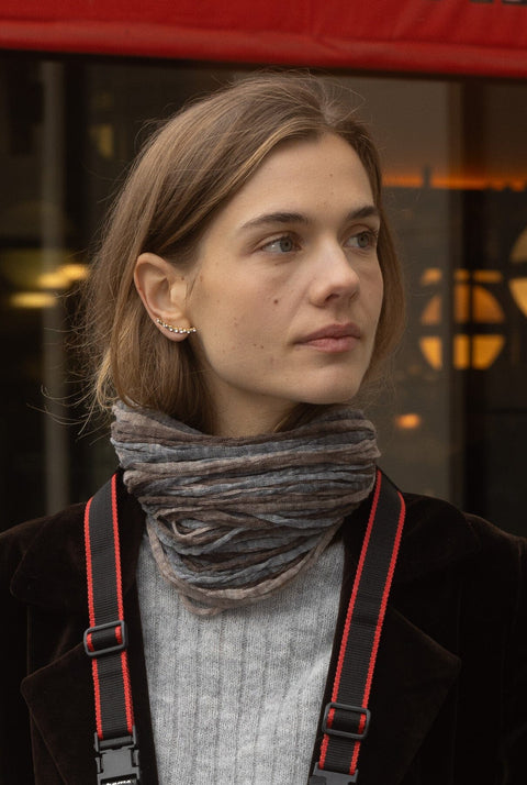 Collar Lana Multi topo marrón 2 grises