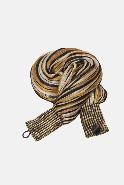 Collar Seda Jaspe Negro/ Camel/ oro