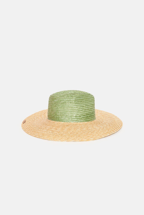 Sombrero copa verde ala natural