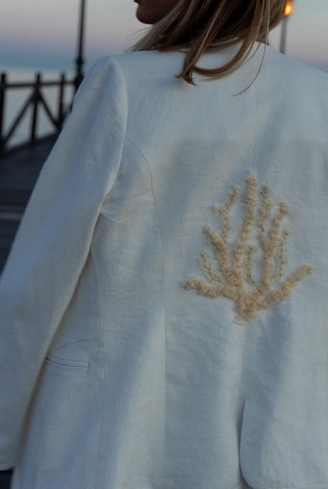 CORAL LINEN JACKET