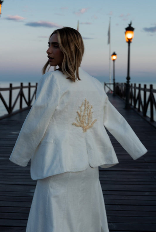 CORAL LINEN JACKET