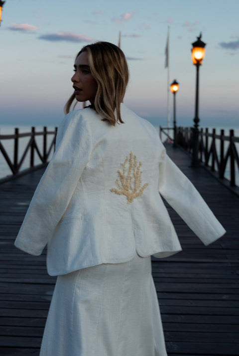 CORAL LINEN JACKET