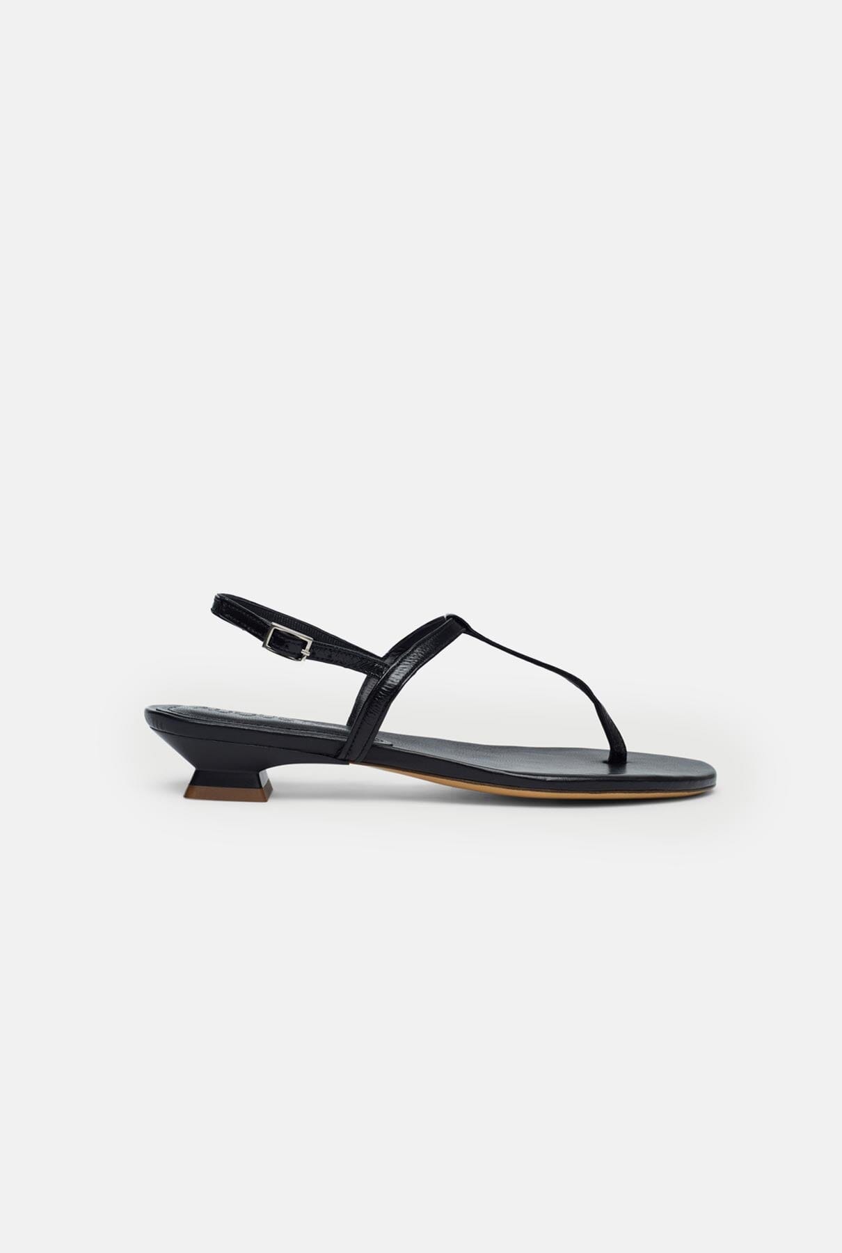 Daphne Sandal in Black Patent Leather