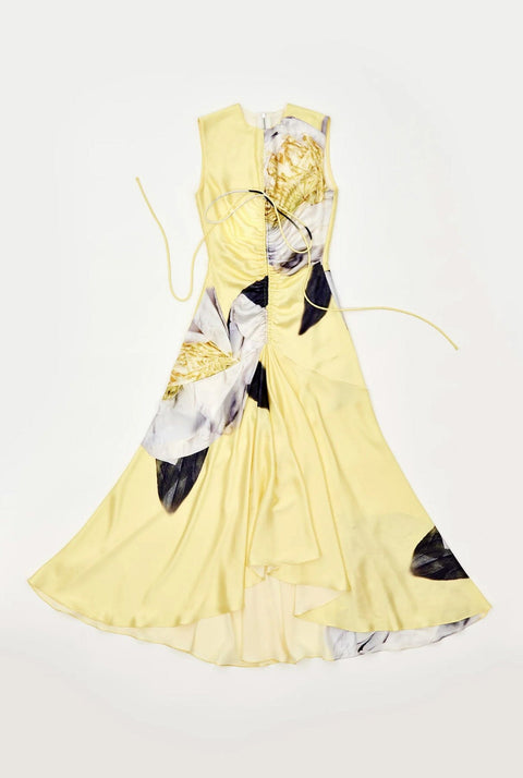 Drapped peonia silk yellow
