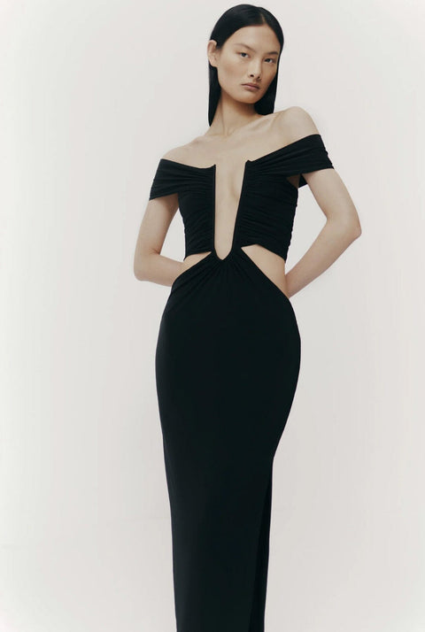 Drapped V dress