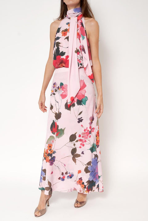 Falda Bies Flores Acuareladas