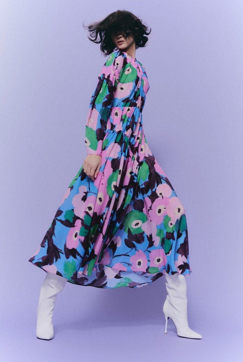 FLORA DRAPED FLOWING DRESS PRE-ORDER