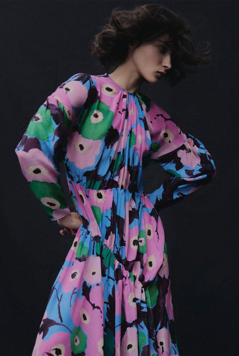 FLORA DRAPED FLOWING DRESS PRE-ORDER