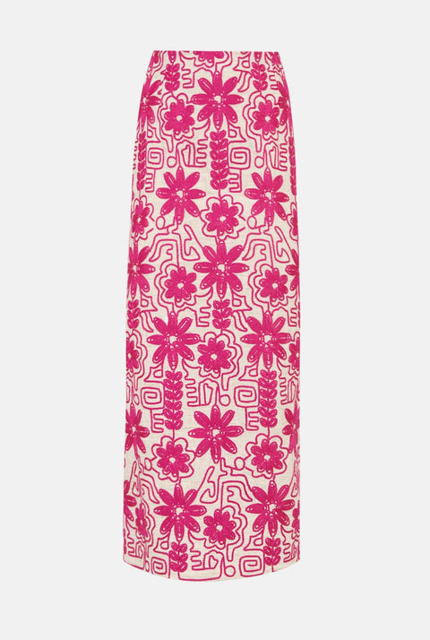 Garbo midi skirt etnico fucsia