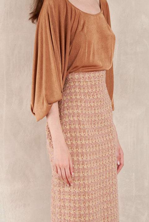 Garbo Midi Tweed Rosa