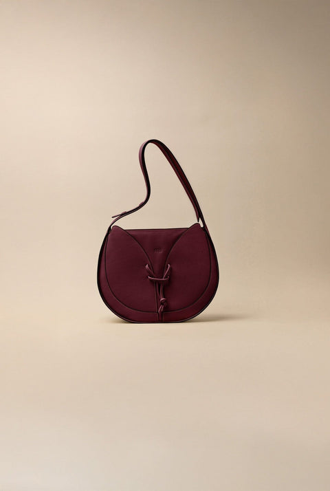 Bolso tote de piel burdeos Garra