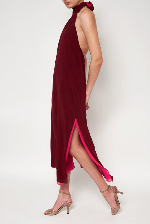 Halter Reversible Extra Long Burgundy/Fucsia
