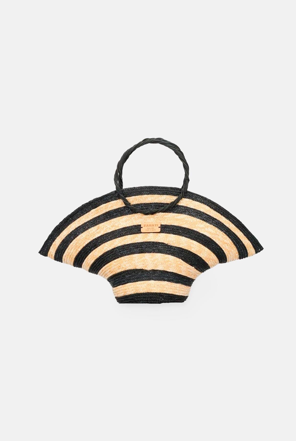 Hatbag M de paja de trigo Cebra