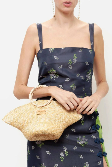 Hatbag Mini de paja de trigo Natural