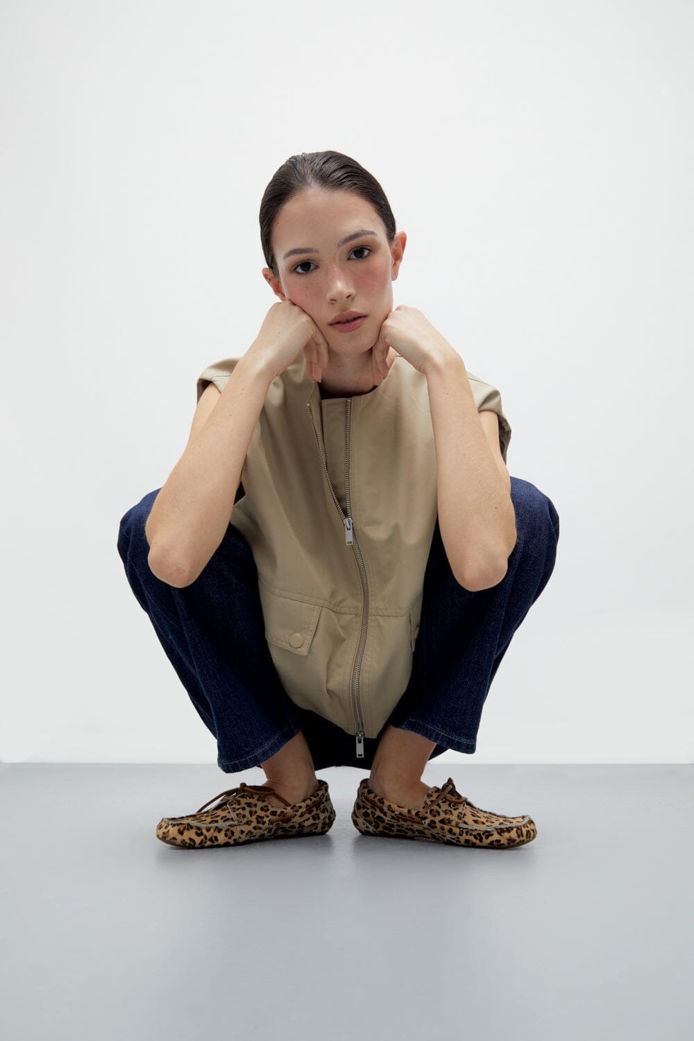 Ivy loafers in Leopard print Calf Hair