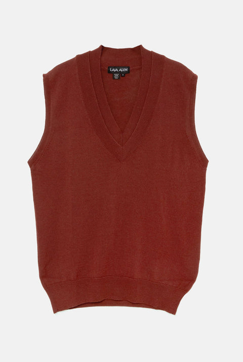 Julia Oversize Vest - Mahogany
