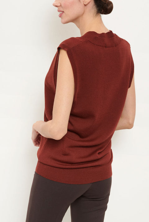Julia Oversize Vest - Mahogany