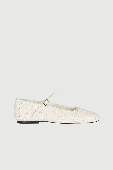 Julieta Mary Janes in Ivory Braided Leather