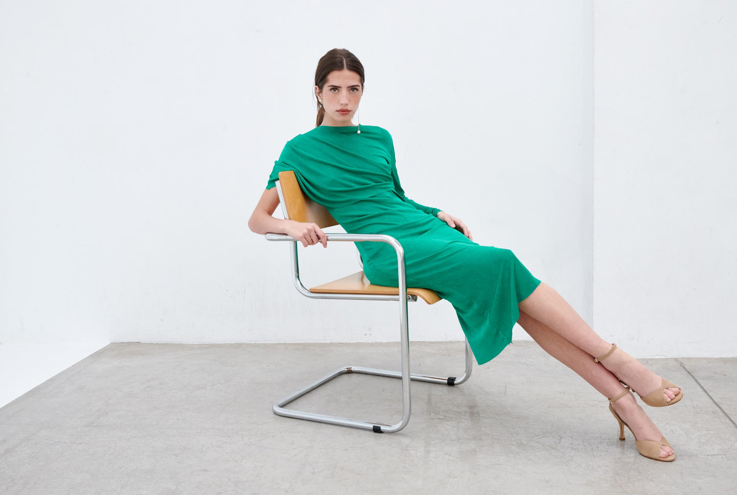 Kim drapeado entallado - esmeralda