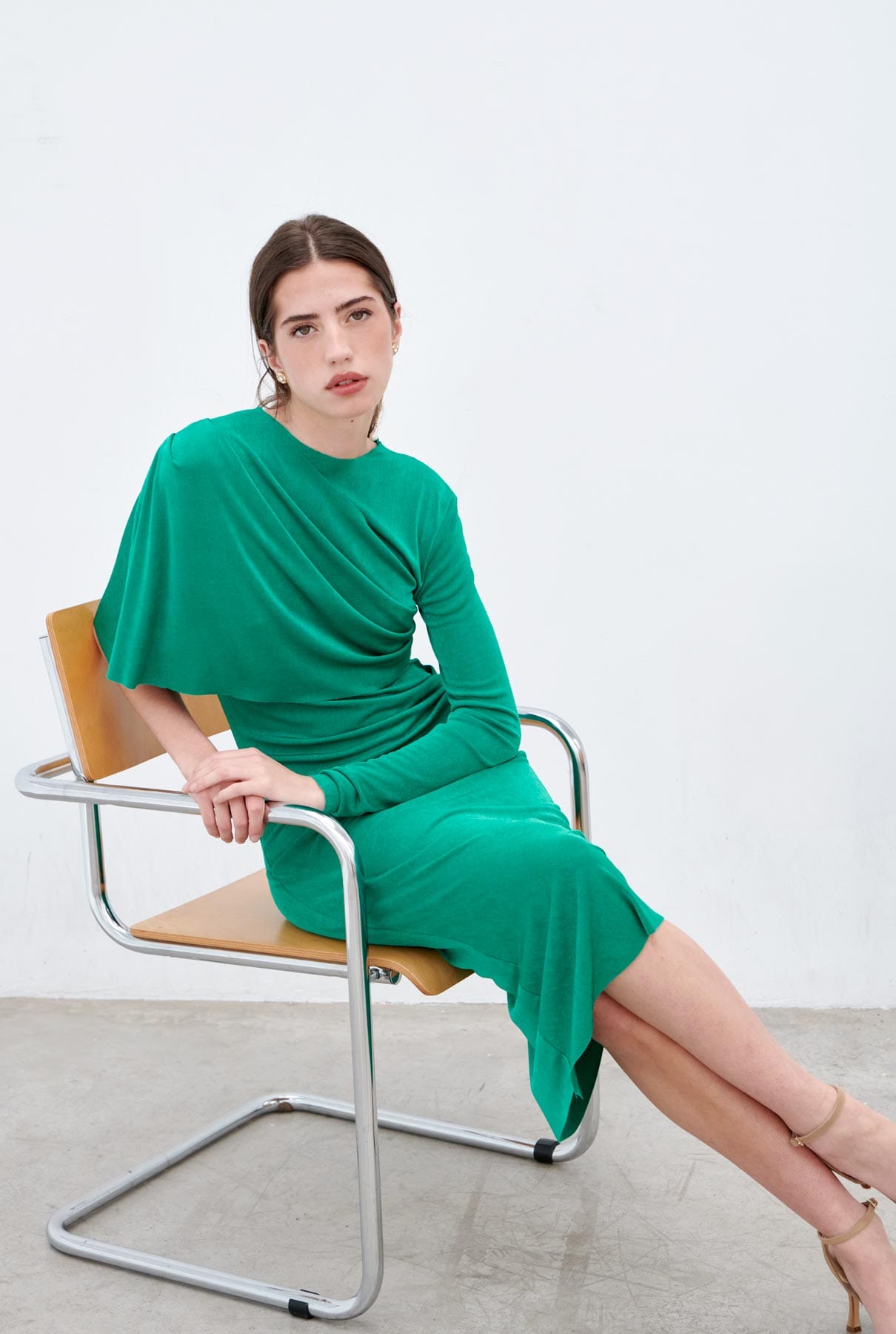 Kim drapeado entallado - esmeralda