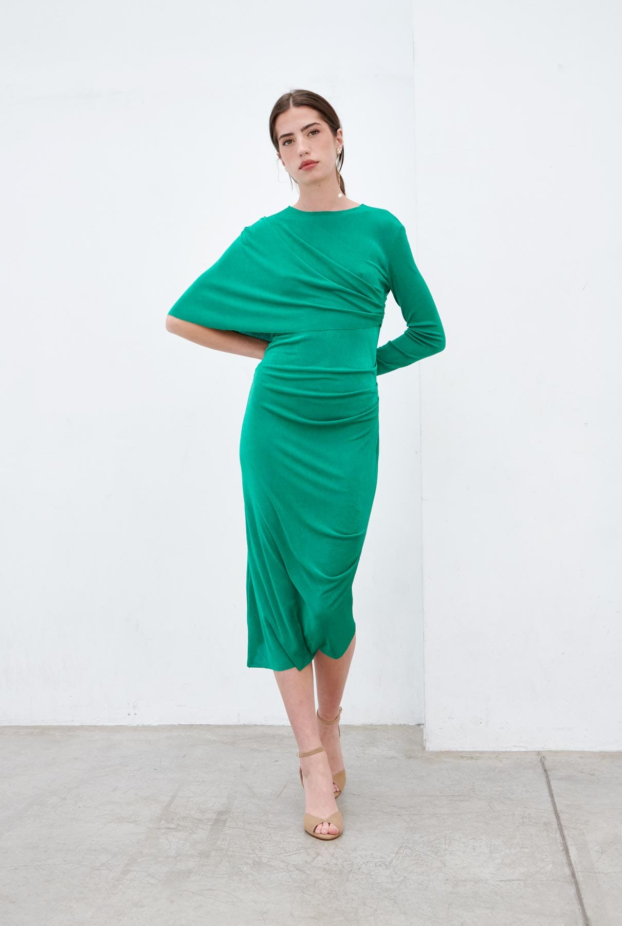 Kim drapeado entallado - esmeralda