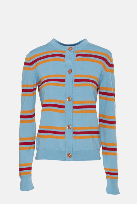 LIonel striped Cardigan - Sky Blue