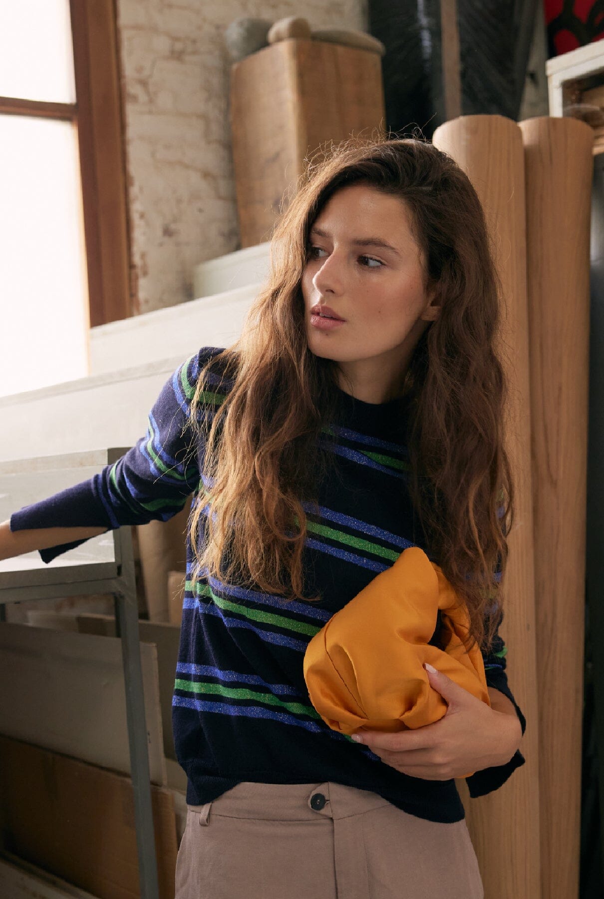 LIonel striped Sweater - Navy