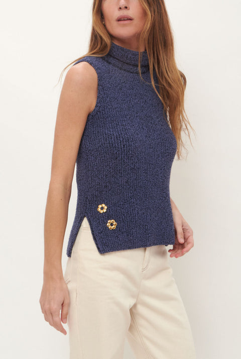 Maria Roll Neck - Baya blue