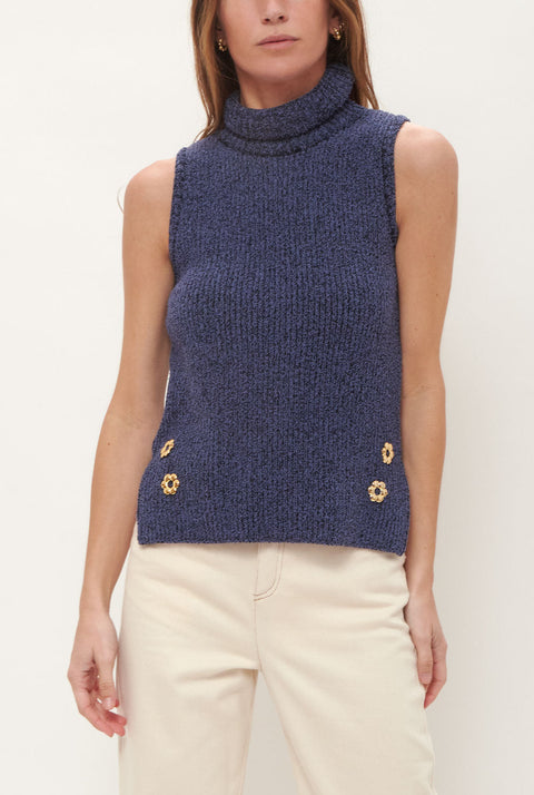 Maria Roll Neck - Baya blue
