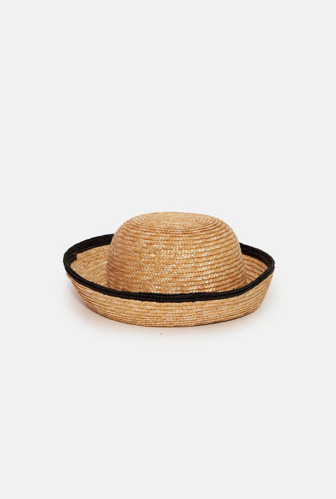 Sombrero marinero natural borde negro