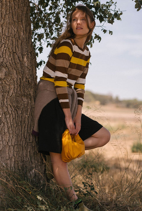 Mariona crew neck  sweater - Brown
