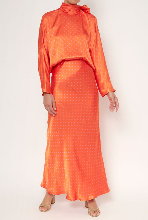 Maxi Falda Lencera al Bies naranja PRE-ORDER