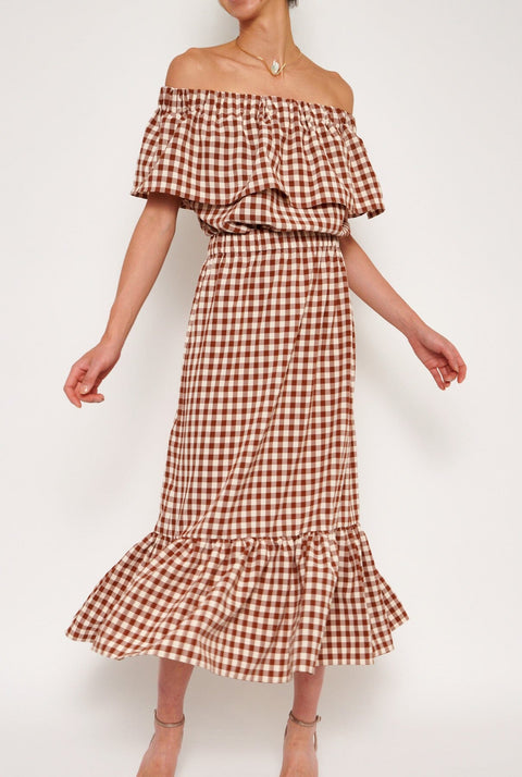 Miranda skirt vichy marron