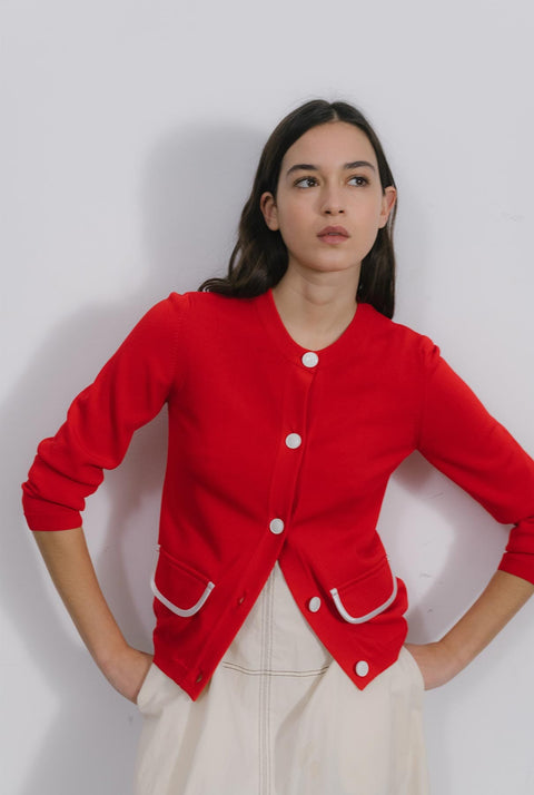Montse Cardigan Red