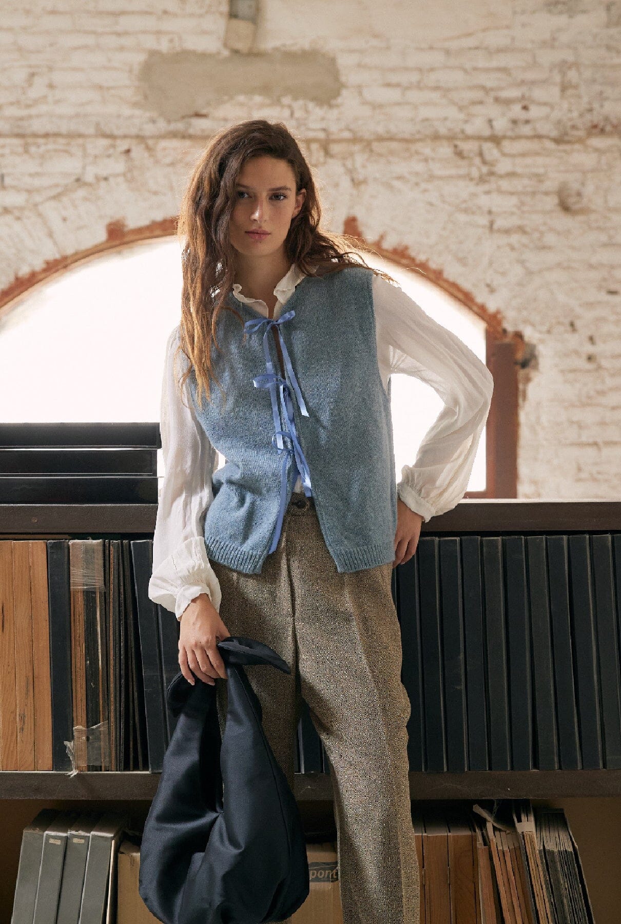 Mumi bow vest - Sky Blue