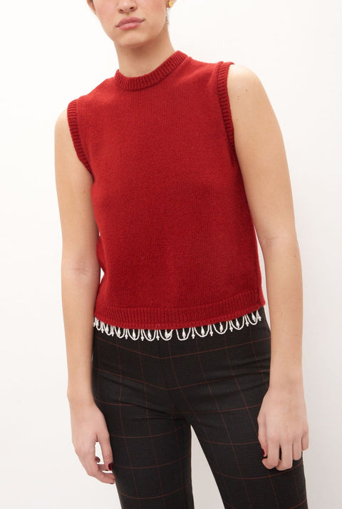 Mumu Pearl Vest - Red