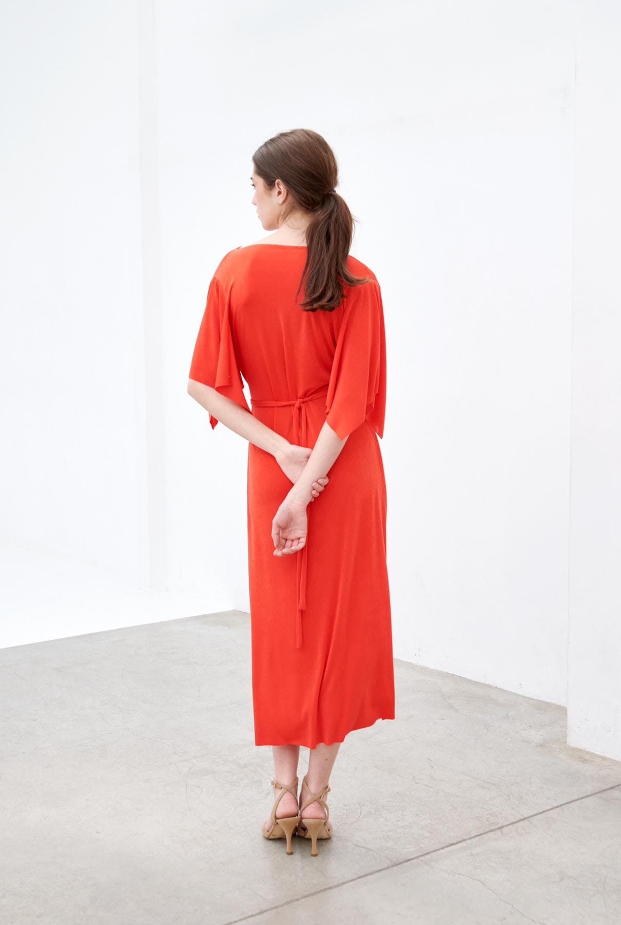 Nicole túnica escote drapeado - coral