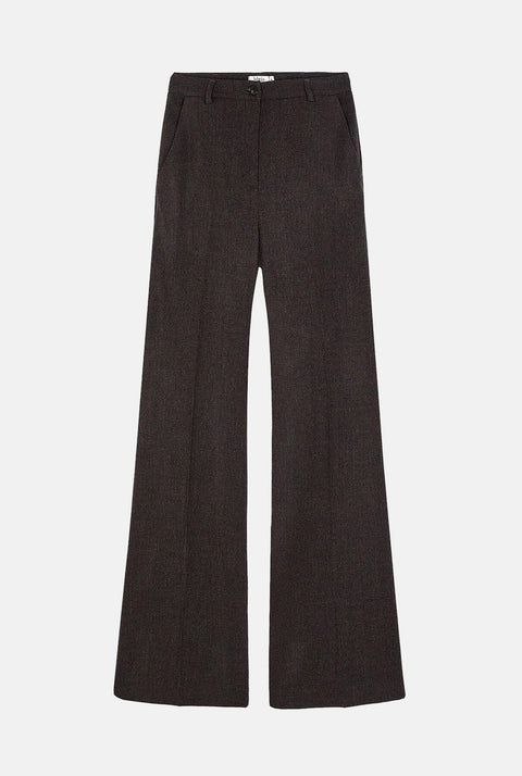 Pantalón flare lana marrón chocolate