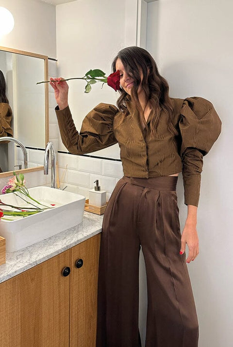 Pantalon palazzo de seda