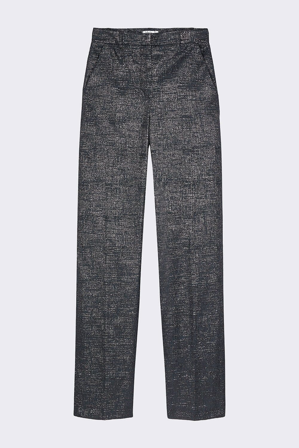 Pantalón recto jacquard gris