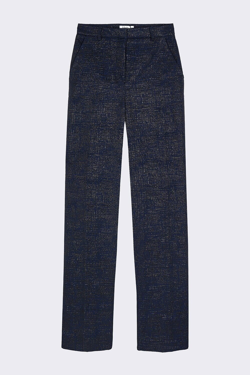 Pantalón recto jacquard azul marino