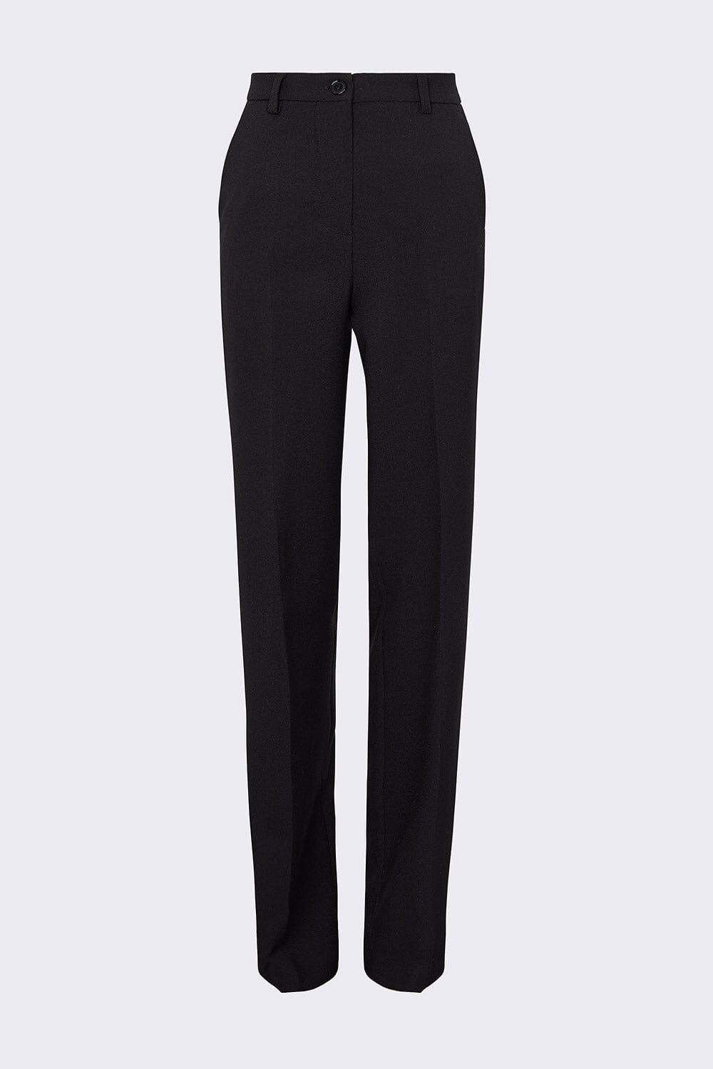 Pantalón recto de lana negro