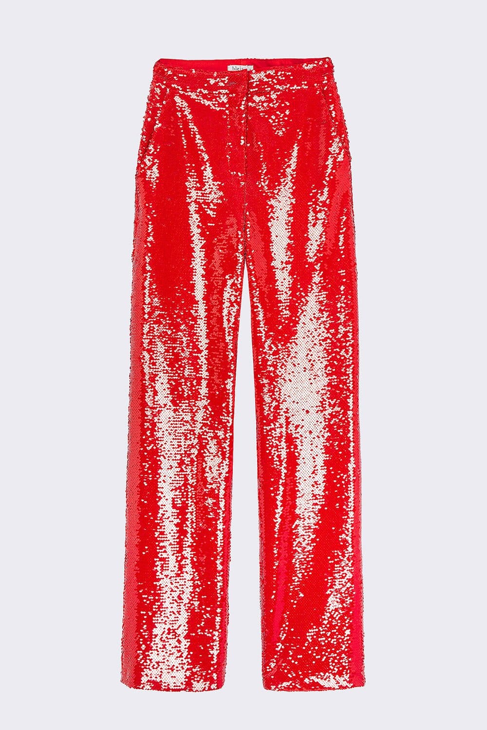 Pantalón recto lentejuela roja