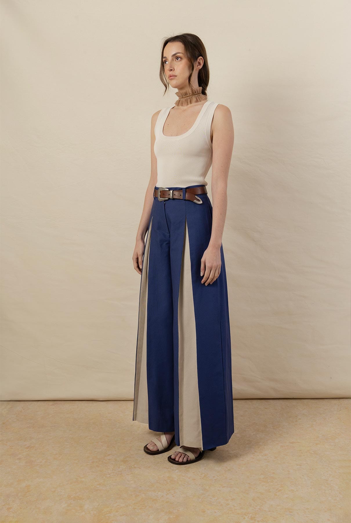 Pantalon Rosa canvas azul