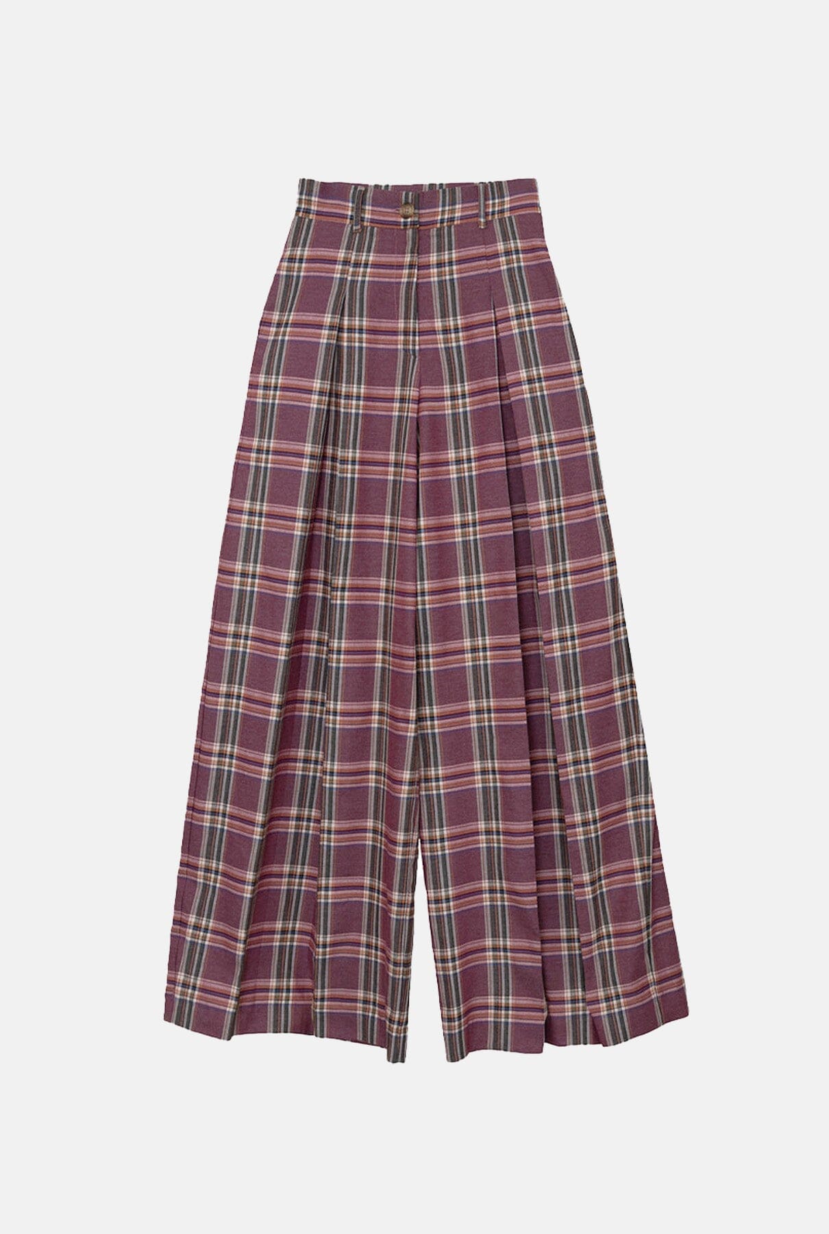 Pantalón Rosa Cuadros Granates