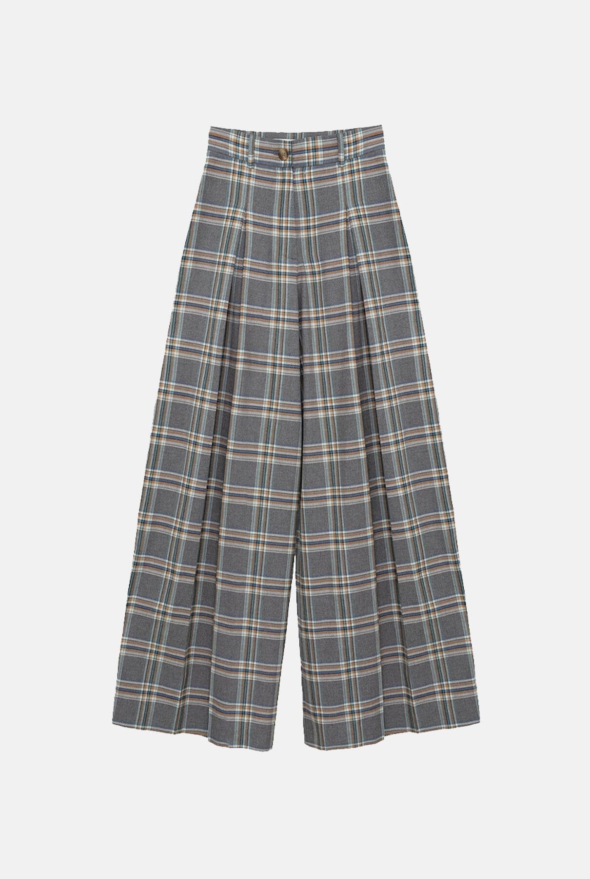 Pantalón Rosa Cuadros Gris